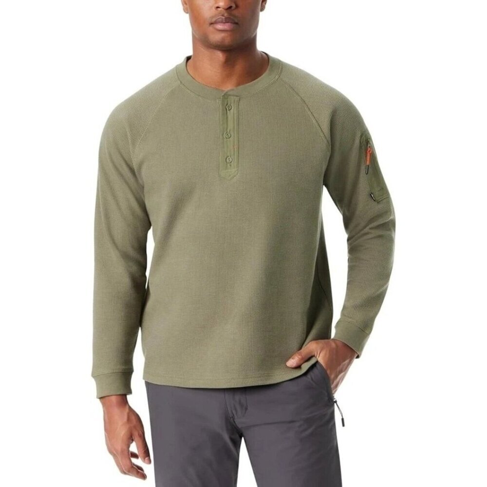 NWT Bass Outdoor Men's Size L Long Sleeve Performance Thermal Shirt Green G1969